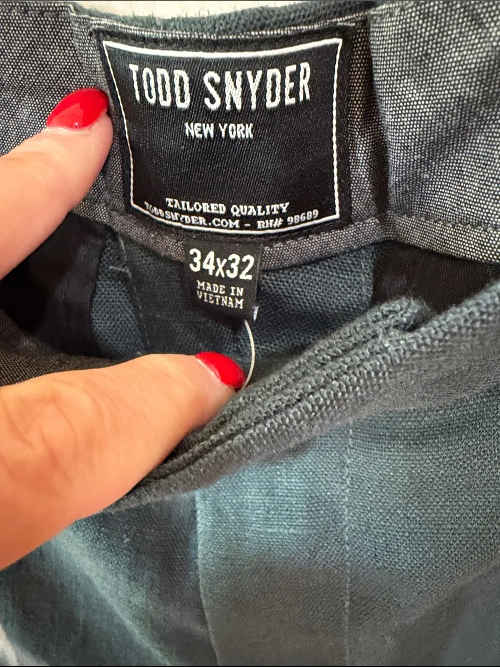 Todd Snyder Poseidon Extended Tab Linen Chinos Sz 34/32.  New. Box4